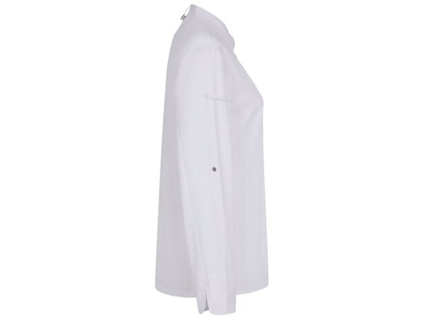 Chaqueta cocina mujer Thoth algodón y poliéster reciclado Blanco detalle 4