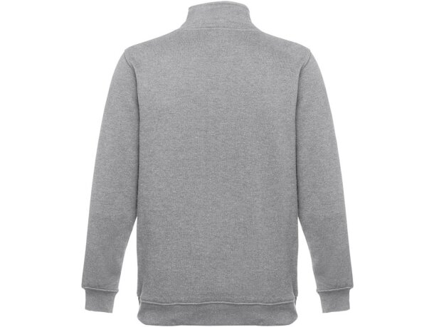Sudadera Budapest unisex con cremallera y cinturilla canalé Gris claro matizado detalle 6