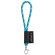 Lanyard nautic short de poliamida con mosquetón de 9 mm Blanco/Azul real