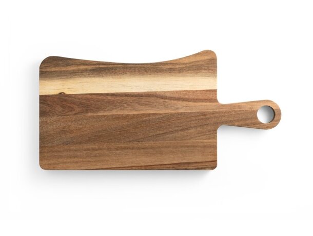 Tabla para quesos Cassia de madera de acacia con cubiertos Natural oscuro detalle 5