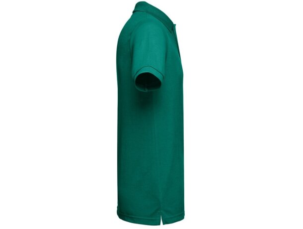 Polo berlin piqué de hombre con cuello y mangas en canalé Verde oscuro detalle 10