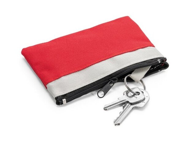 Llavero monedero combinado rojo personalizado