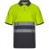 Polo piqué bicolor alta visibilidad vl achelous manga corta Gris/Amarillo