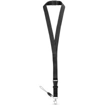 Lanyard de poliéster doble negro