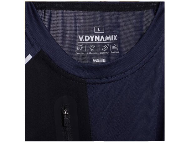 Camiseta técnica tipo gofre VL Rhea Azul marino detalle 6