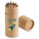 Caja Cylinder con 12 lápices de color personalizado natural