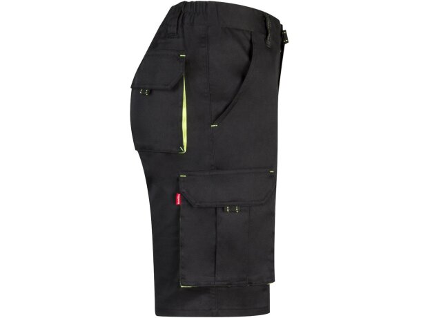 Bermudas Hemera bicolor multibolsillos con cinturilla elástica Negro/Amarillo detalle 34