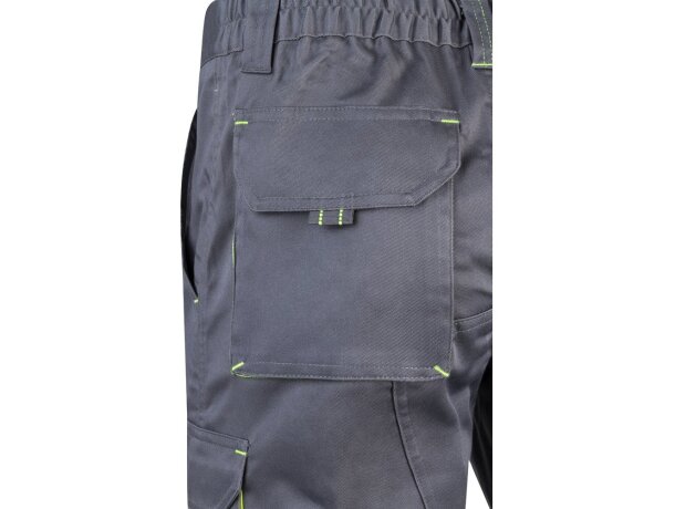 Bermudas Hemera bicolor multibolsillos con cinturilla elástica Gris/Amarillo detalle 24