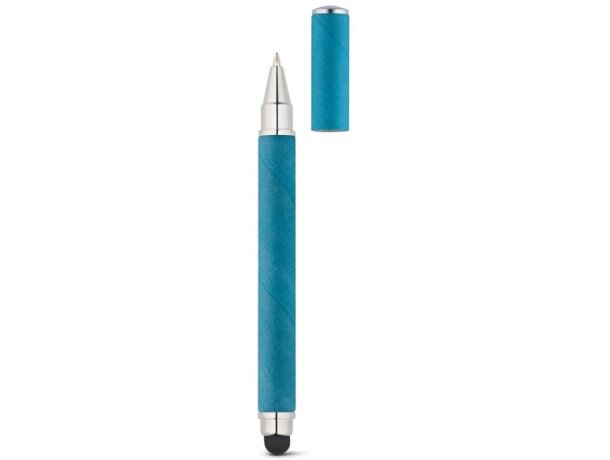 Bolígrafo de papel craft con puntero azul claro