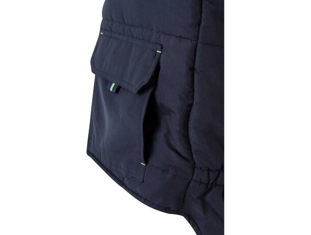 Chaleco acolchado bicolor multibolsillos unisex VL Nergal Azul marino/Verde detalle 26