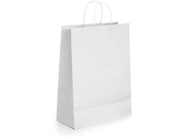 Bolsa Citadel blanca de papel 18x24x8 cm con asa rizada detalle 1