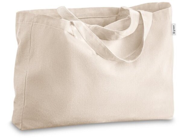 Bolsa 100% algodón horizontal de poliéster reciclado Hi!dea Parma Natural claro detalle 4