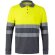 Polo pluto bicolor de manga larga con bandas reflectantes Gris/Amarillo