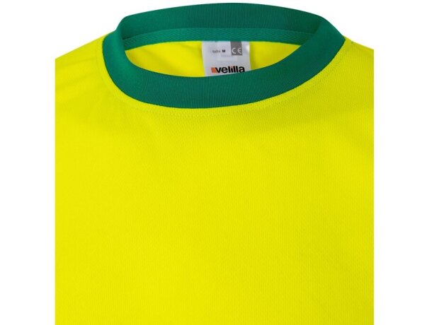 Camiseta técnica bicolor Brahma alta visibilidad EN20471 Verde/Amarillo detalle 8