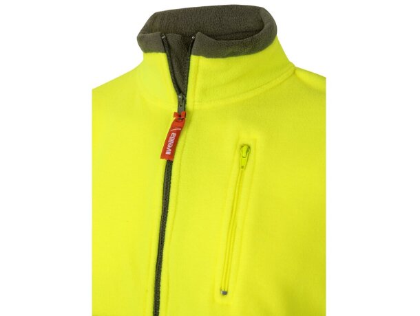 Chaqueta polar bicolor Eros con bandas reflectantes EN20471 Verde militar/Amarillo detalle 15