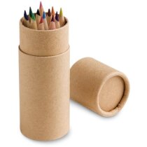 Estuche circular con 12 lápices de colores personalizado Estuche circular con 12 lápices de colores personalizado