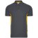 Polo piqué bicolor Supay manga corta con cuello en canalé Gris/Amarillo