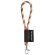 Lanyard tube short poliamida con mosquetón de 9 mm Marrón/Beige