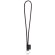 Set lanyard nautic long con anilla de 32 mm en poliamida Negro/Rojo