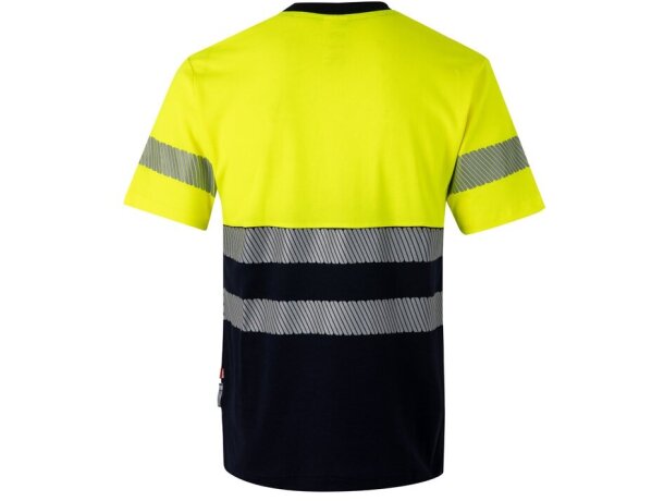 Camiseta de piqué bicolor Bastet de alta visibilidad Azul marino/Amarillo detalle 9