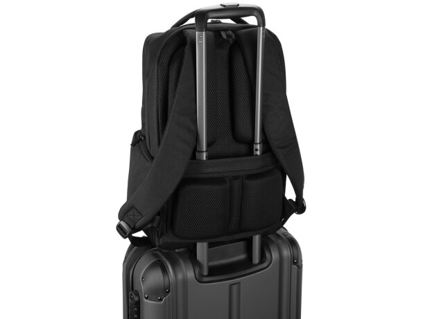 Mochila copenhagen de sarga reciclada resistente al agua Negro detalle 6