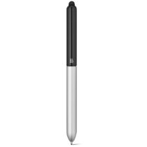 Bolígrafo de aluminio con puntero en silicona negro barato