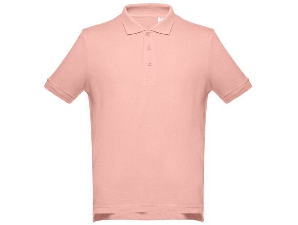 Polo Adam de algodón piqué cardado con cuello canalé Salmón detalle 14