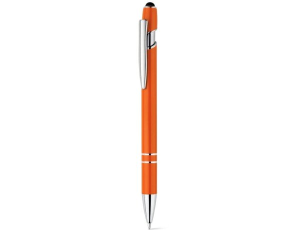 Bolígrafo Neil aluminio reciclado con puntero táctil Naranja detalle 11