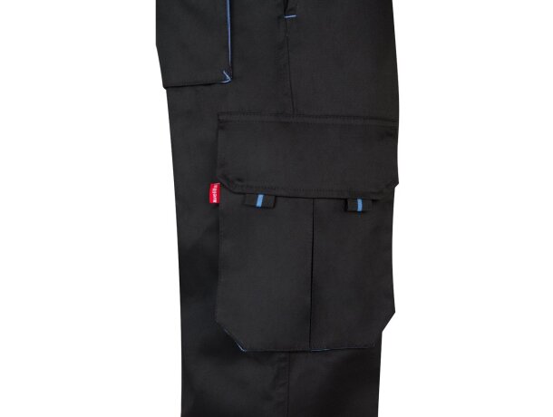 Pantalón de sarga multibolsillos bicolor VL Hypnos Negro/Azul claro detalle 49