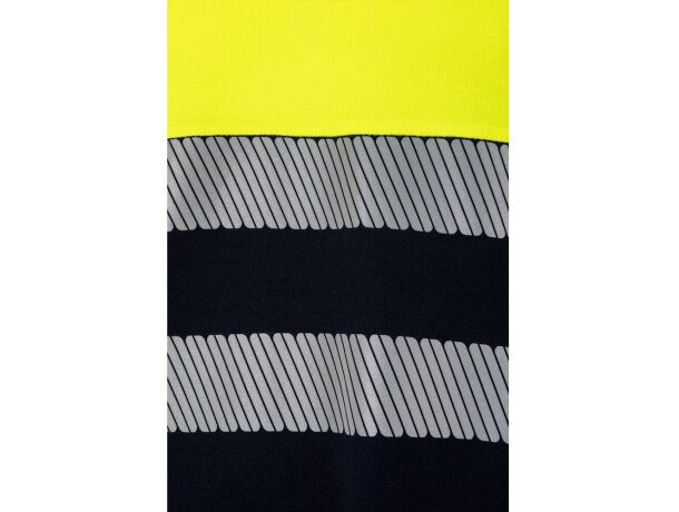Camiseta de piqué bicolor Bastet de alta visibilidad Azul marino/Amarillo detalle 11