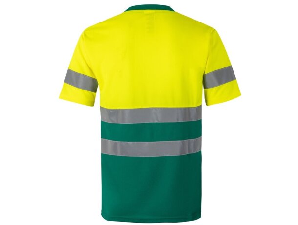 Camiseta técnica bicolor Brahma alta visibilidad EN20471 Verde/Amarillo detalle 7
