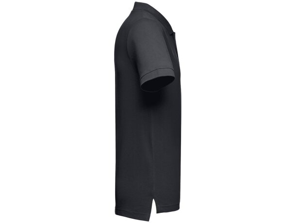 Polo Adam de algodón piqué cardado con cuello canalé Negro detalle 94
