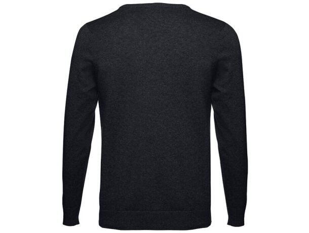 Jersey cuello en v milan con puños en canalé Negro detalle 12