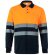 Polo bicolor alta visibilidad VL Vulcan manga larga Azul marino/Naranja