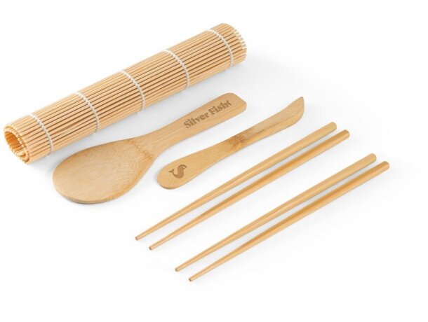Set de hacer sushi con logotipo de bambú Hi!dea Morimoto Natural detalle 8