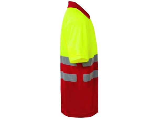Polo alta visibilidad Cupid Large bicolor manga corta 4XL 5XL Rojo/Amarillo detalle 32