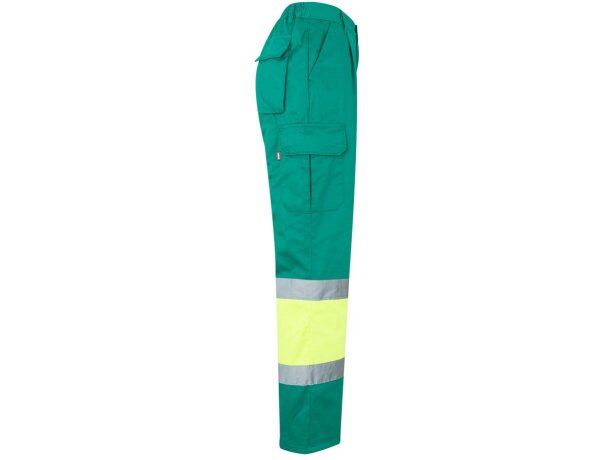 Pantalón de sarga bicolor VL Athena con bandas reflectantes Verde/Amarillo detalle 28