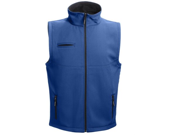 Chaleco softshell Baku unisex repelente al agua Azul royal detalle 2
