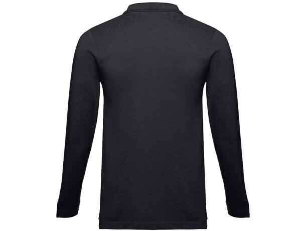 Polo Bern de manga larga en algodón 210 g/m² para hombre Negro detalle 29