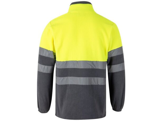 Chaqueta polar bicolor Eros con bandas reflectantes EN20471 Gris/Amarillo detalle 36