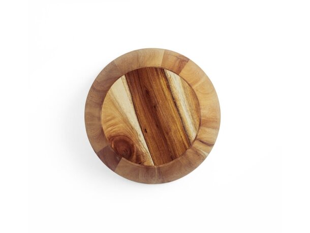 Ensaladera Sage de madera de acacia certificada FSC Natural oscuro detalle 4
