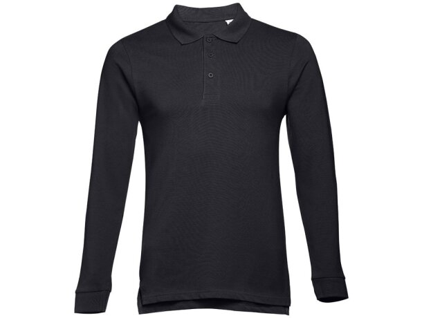 Polo manga larga Bern II de algodón con cuello canalé detalle 1