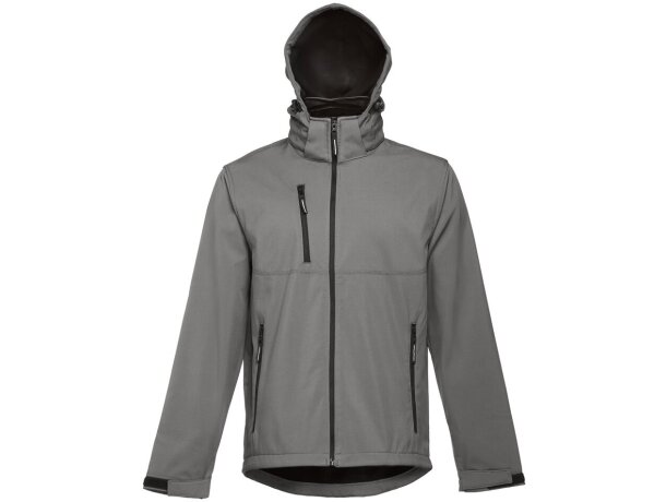 Chaqueta softshell zagreb con capucha removible para hombre Gris detalle 25