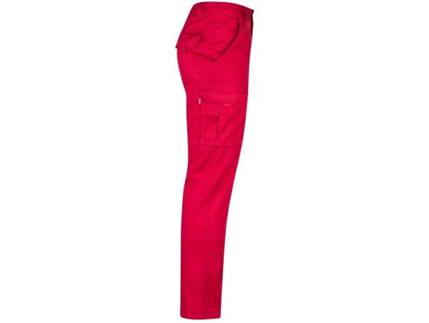 Pantalón lugh multibolsillos elástico con bolsillos de fuelle Rojo detalle 40