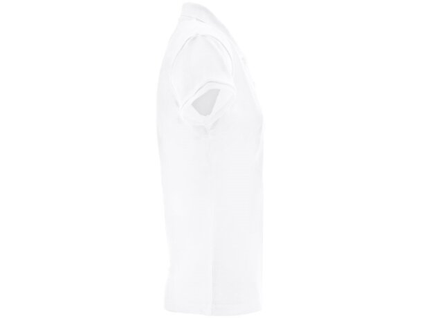 Polo mujer Berlin Women blanco algodón piqué manga corta Blanco detalle 4