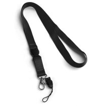 Lanyard con dos accesorios personalizado negro Lanyard con dos accesorios personalizado negro
