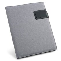 Portafolios tamaño A5 con acabado polipiel gris claro Portafolios tamaño A5 con acabado polipiel gris claro