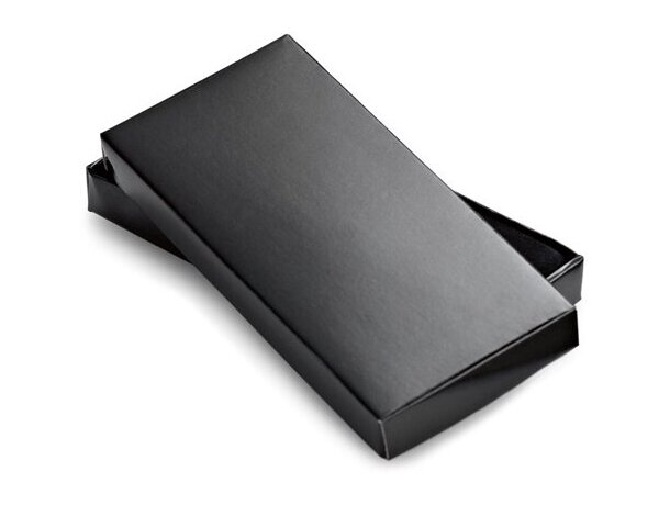 Llavero rectangular en metal y polipiel