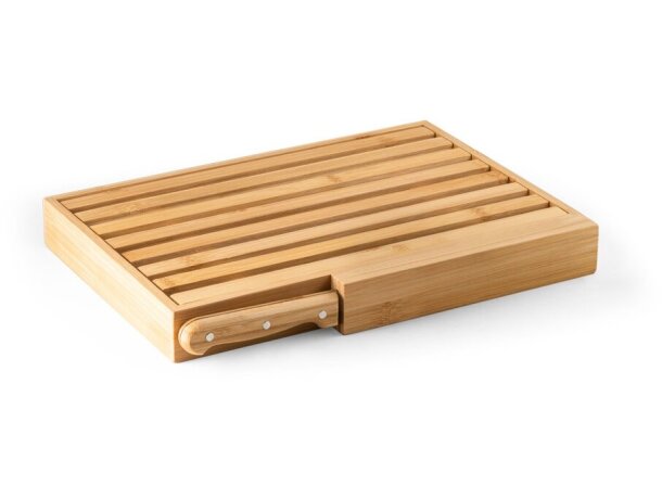Tabla cortar Passard bambú rejilla extraíble cuchillo integrado Natural detalle 8