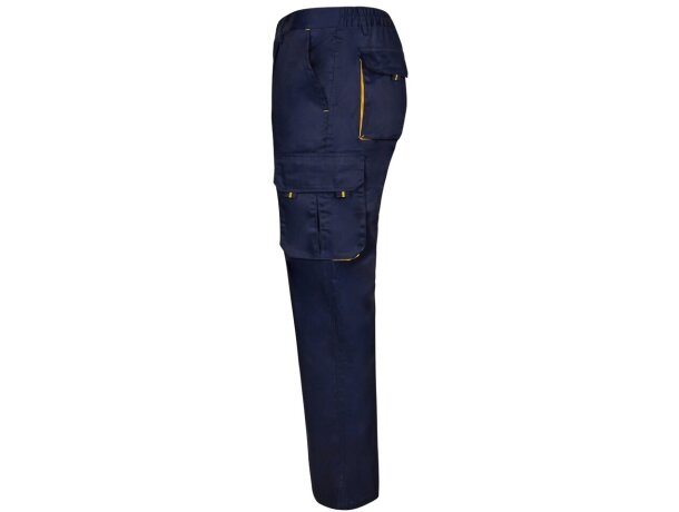 Pantalón de sarga multibolsillos bicolor VL Hypnos Azul marino/Amarillo detalle 74